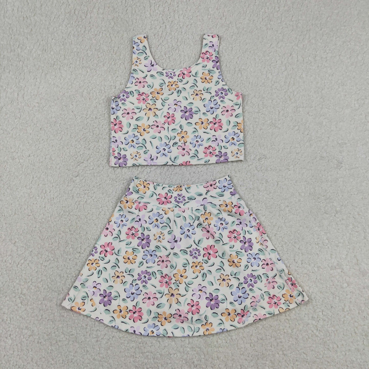 Baby Girls Kids Flower Tops Skirt Shorts Yoga Summer Set
