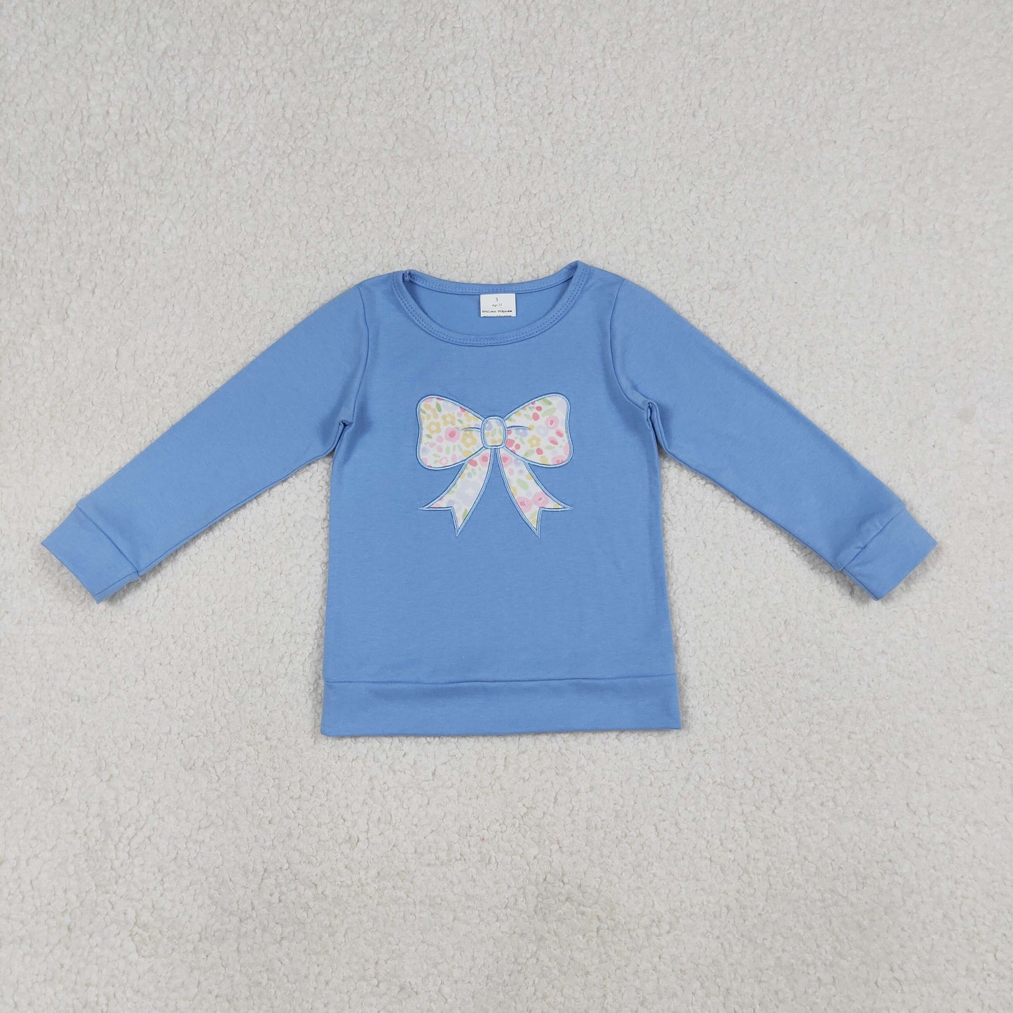 RTS Sibling Baby Girls Kids Long Sleeves Embroidery Bow Shirts Floral Ruffle Pants Sets