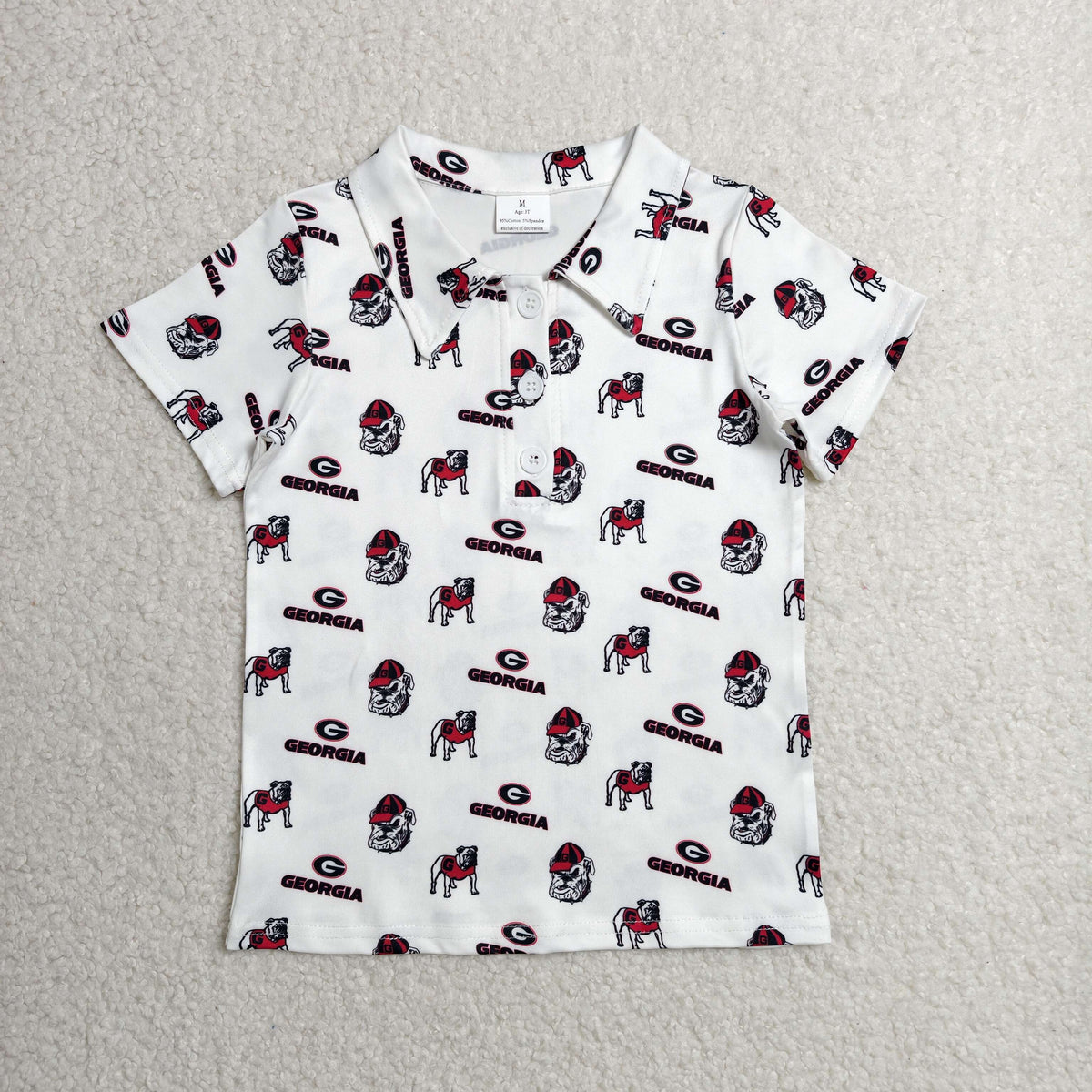 Baby Boys Kids Short Sleeves Dogs Buttons Shirt Team Tops