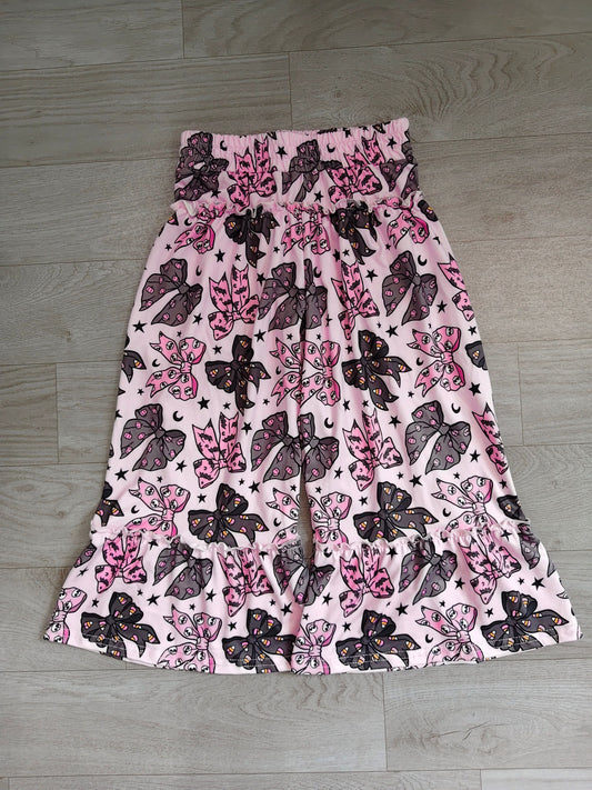No moq Preorder Baby Girls Kids Bows Ruffle Pants Bottoms Halloween Clothes