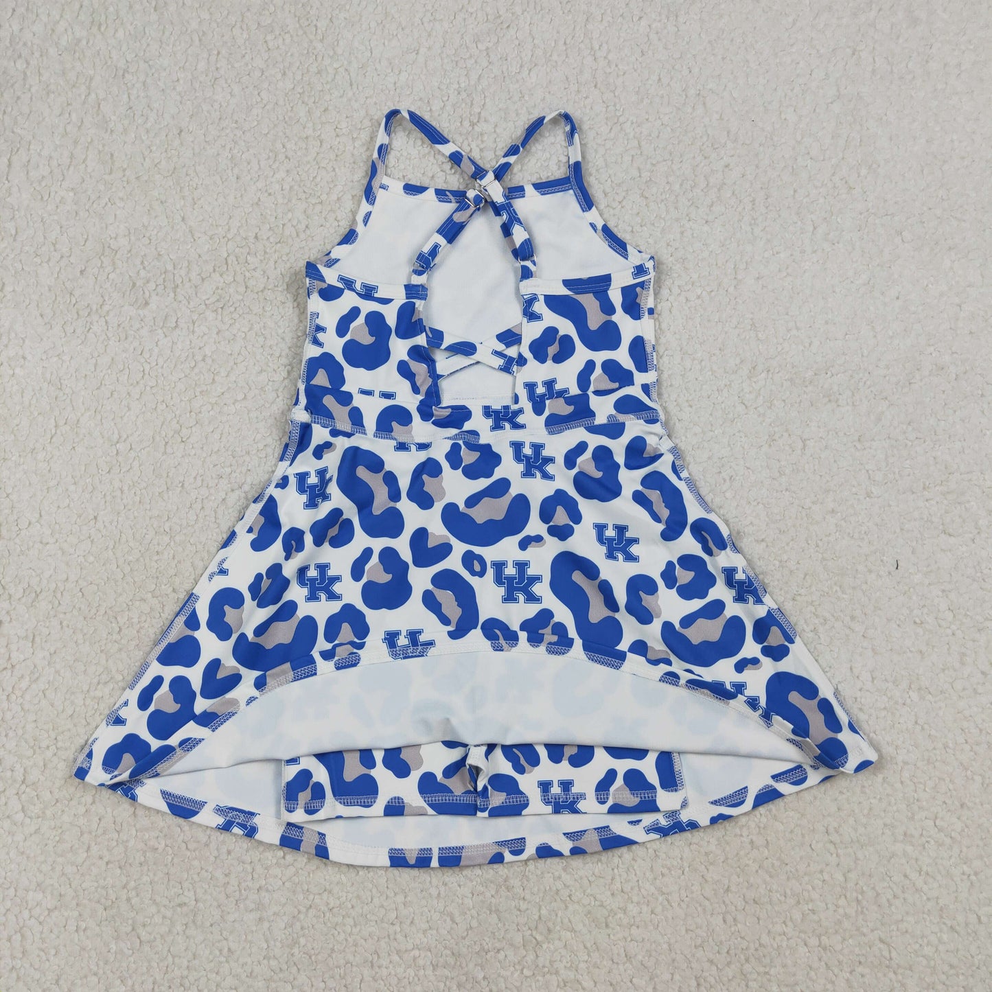 RTS Sibling Baby Girl Kids Sleeveless Leopard Team Knee Length Yoga Active Dresses