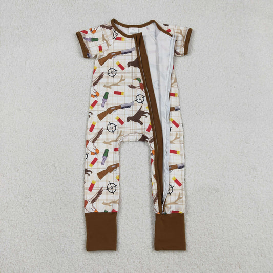 Baby Boys Kids Long Sleeves Ducks Dogs Zipper Sleeper Hunting Romper
