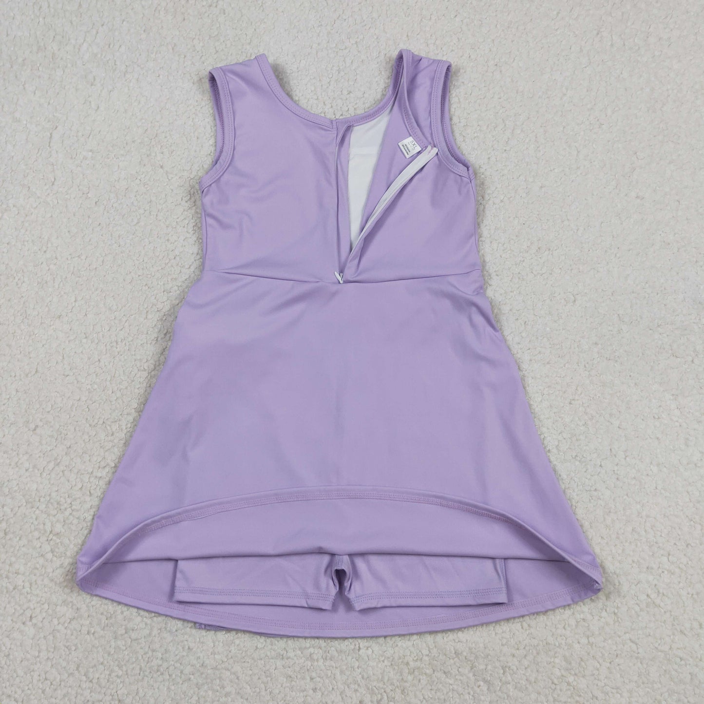 Baby Girls Sleeveless Purple Bow Shorts Knee Length Yoga Active Dress