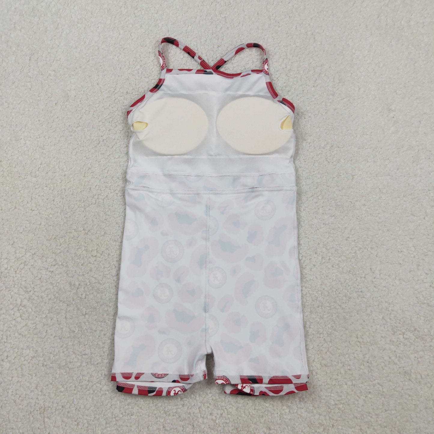 RTS Baby Girls Kids Straps Red Leopard A Team Yoga Active Shorts Knee Length Dress