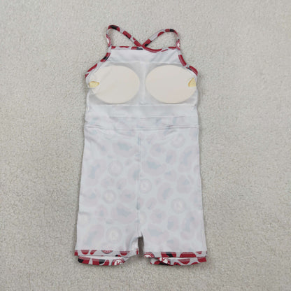 RTS Baby Girls Kids Straps Red Leopard A Team Yoga Active Shorts Knee Length Dress