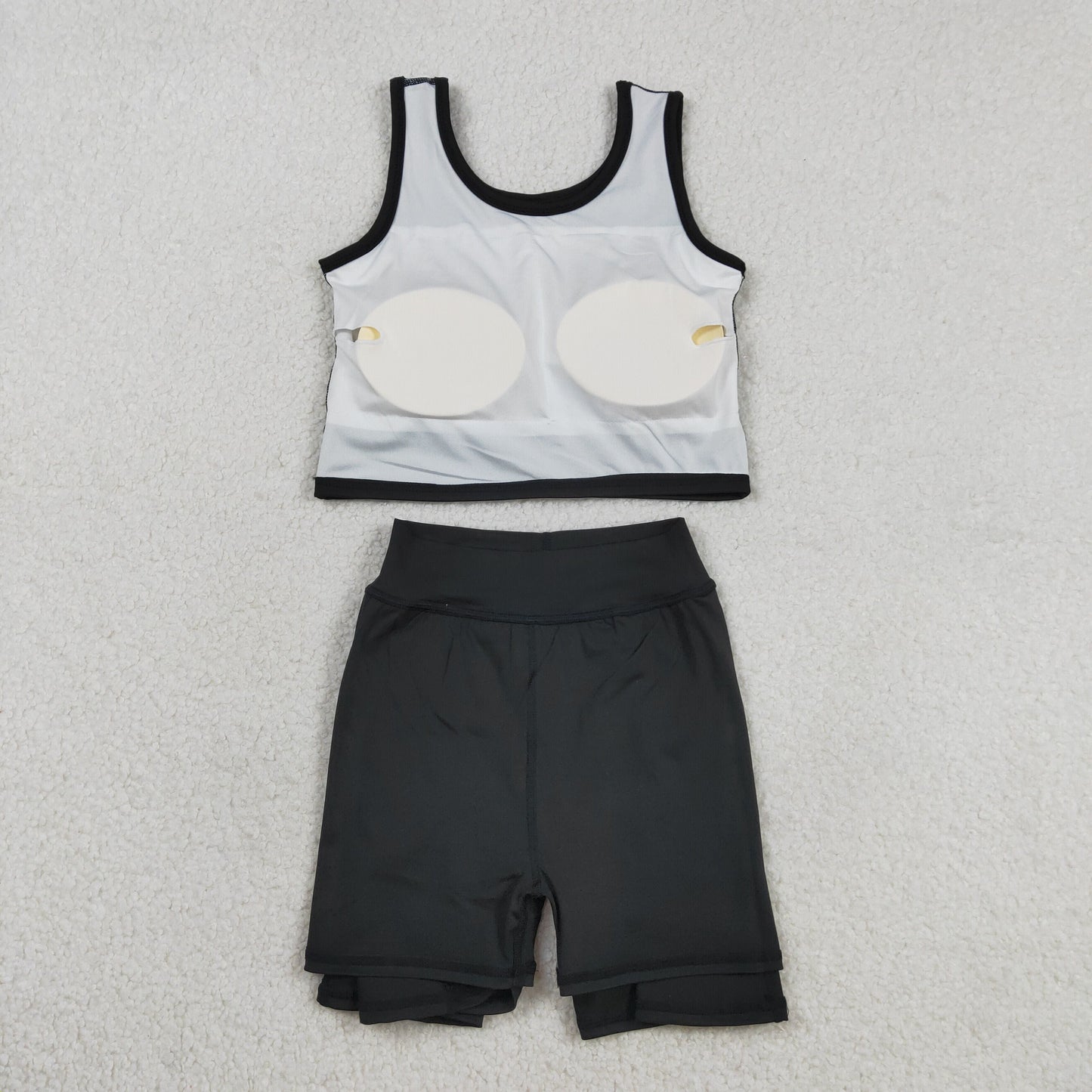 Baby Girls Kids Sleeveless Black Shirt Shorts Skirt Skort Yoga Active Clothes Set RTS