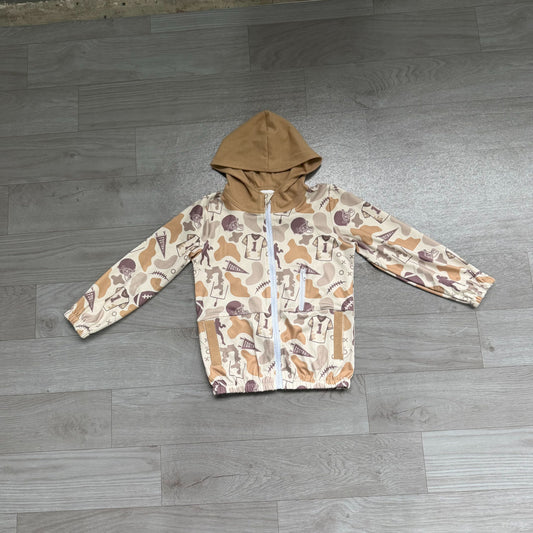 No moq Preorder Baby Boys Kids Long Sleeves Football Camo Pockets Zipper Hoodie Jacket Shirt