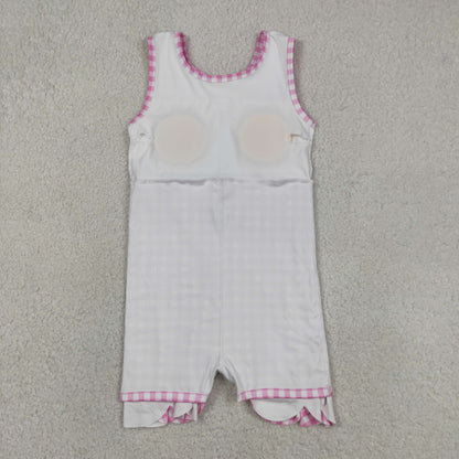 Sibling Baby Girls Plaid Bows Ruffle Yoga Active Shorts Knee Length Scallop Dresses