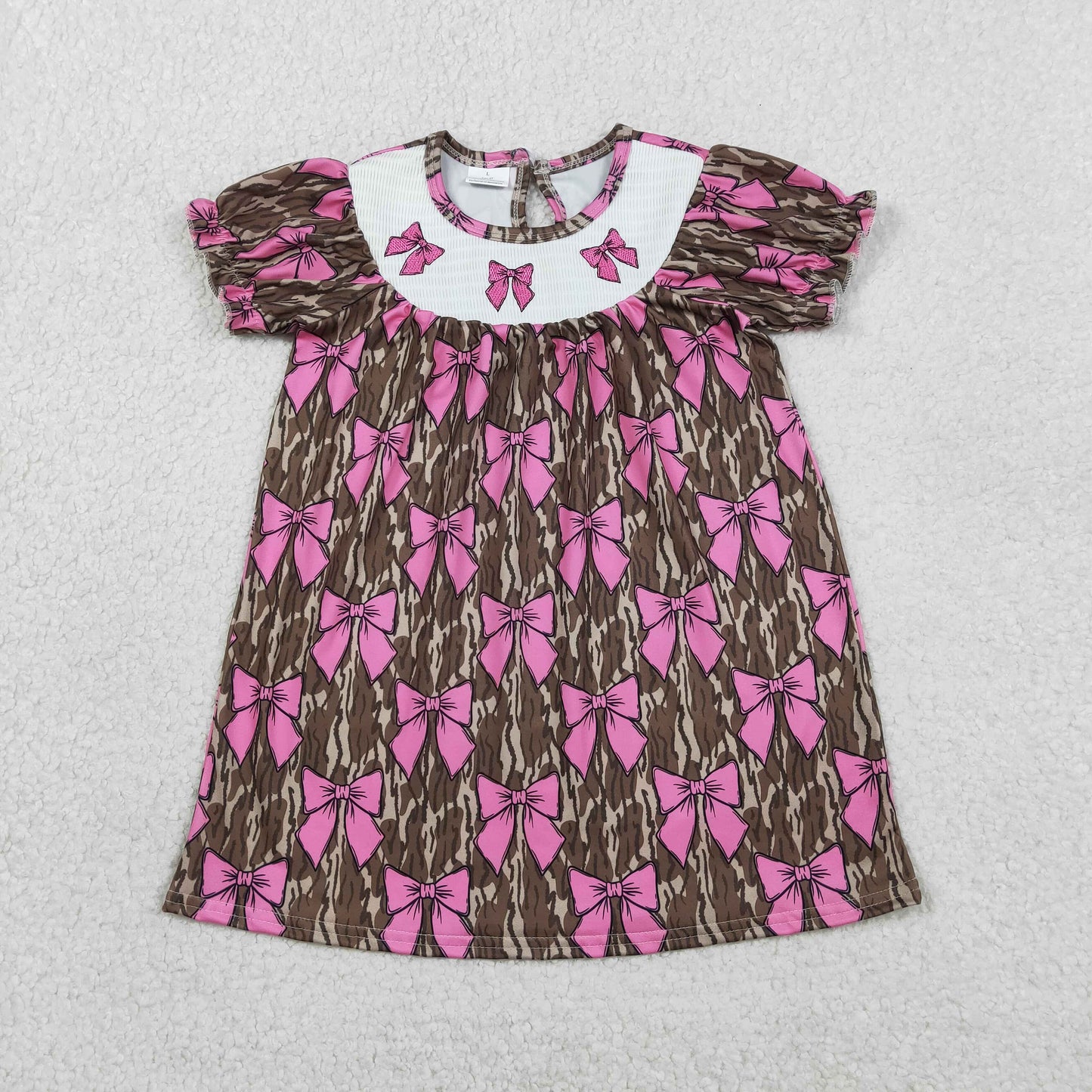 RTS Sibling Baby Girls Kids Embroidery Bows Southern Camo Smocked Dress Romper Pants