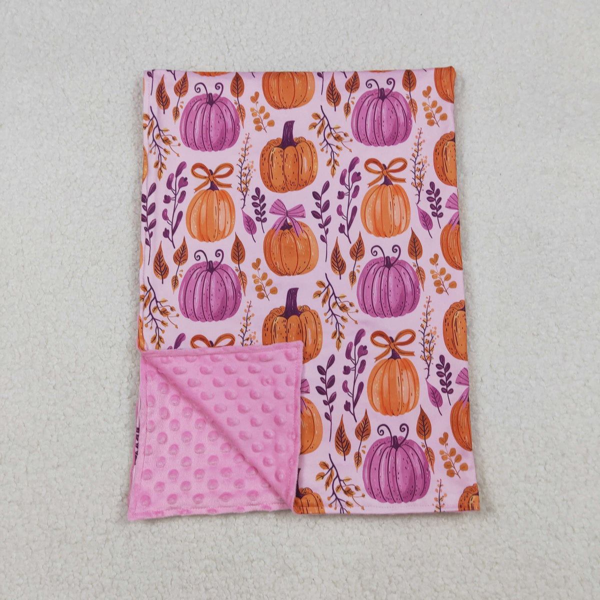 Baby Girl Toddler Pumpkins Bows Fall Blanket
