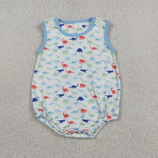 Baby Boys Infant Sleeveless Dinosaurs Bubble Romper