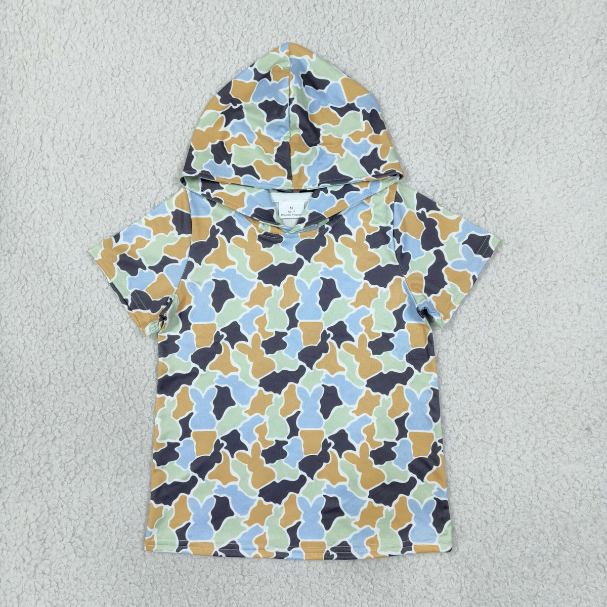 Sibling Baby Boys Girls Toddler Short Sleeves Rabbits Hoodie Easter Shirts Tops Camo Clothes