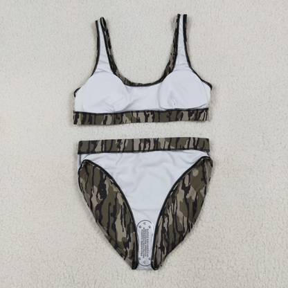 US Shop Adult Women Camo Tops Bummies Set Swimsuit