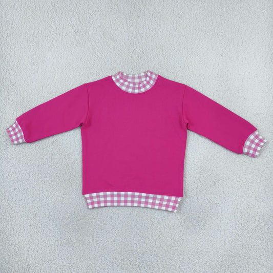 Baby Girls Kids Long Sleeves Hot Pink Pullover Shirt Tops Clothes