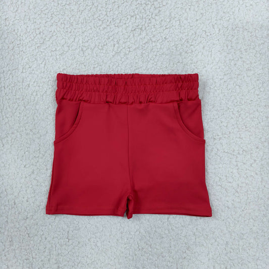 Baby Girls Kids Pockets Shorts Bottoms Yoga Active Red Clothes