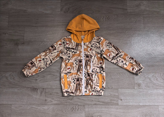 No moq Preorder Baby Boys Kids Long Sleeves Deer Pockets Zipper Hoodie Hunting Jacket Shirt