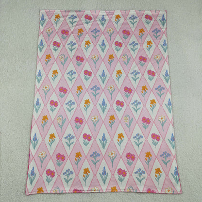 BL0233 Baby Girls Kids Flower Pink Blanket
