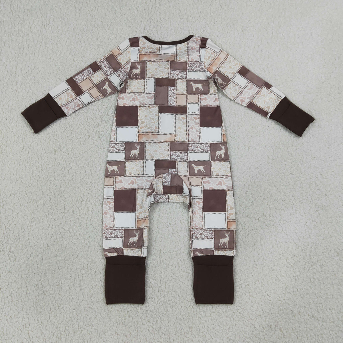 Baby Boys Kids Long Sleeves Ducks Deer Camo Zipper Footie Sleeper Romper