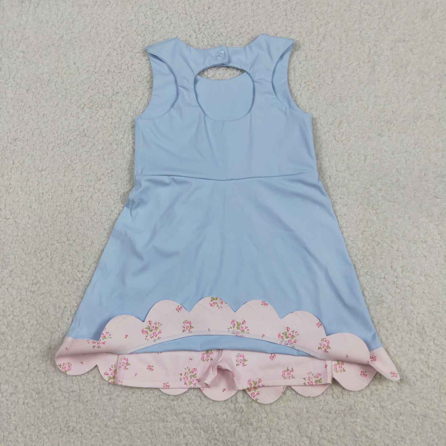 Baby Girls Kids Sleeveless Plaid Bows with Shorts Yoga Scallop Dress