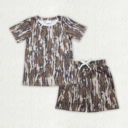 RTS Baby Boys Kids Short Sleeves Camo Shirt Pockets Shorts Summer Clothes Set