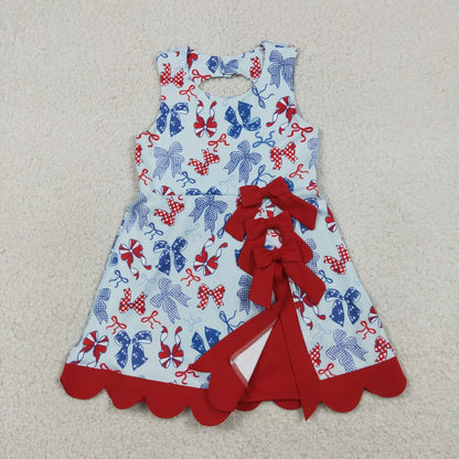 Sibling Baby Girls Kids 4th of July Bows Skort Yoga Active Dress Set Clothes
