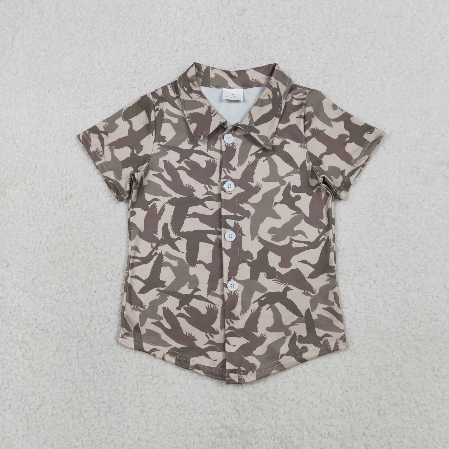 RTS Baby Boys Kids Short Sleeves Buttons Cardigan Ducks Shirt