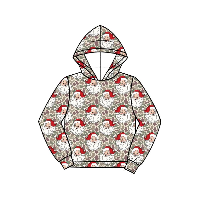 Moq 5 Preorder Baby Boys Kids Santa Camo Print Pullover Hoodie Shirt Christmas Clothes