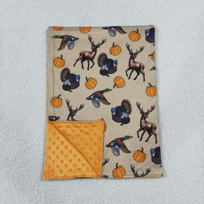 Baby Boys Toddler turkey Pumpkins Ducks Deer Fall Blanket