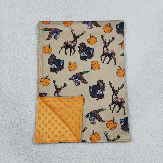 Baby Boys Toddler turkey Pumpkins Ducks Deer Fall Blanket