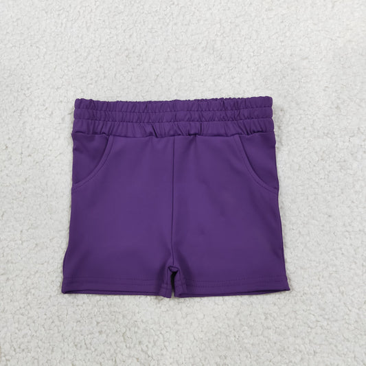 Baby Girls Kids Pockets Shorts Bottoms Yoga Active Purple Clothes