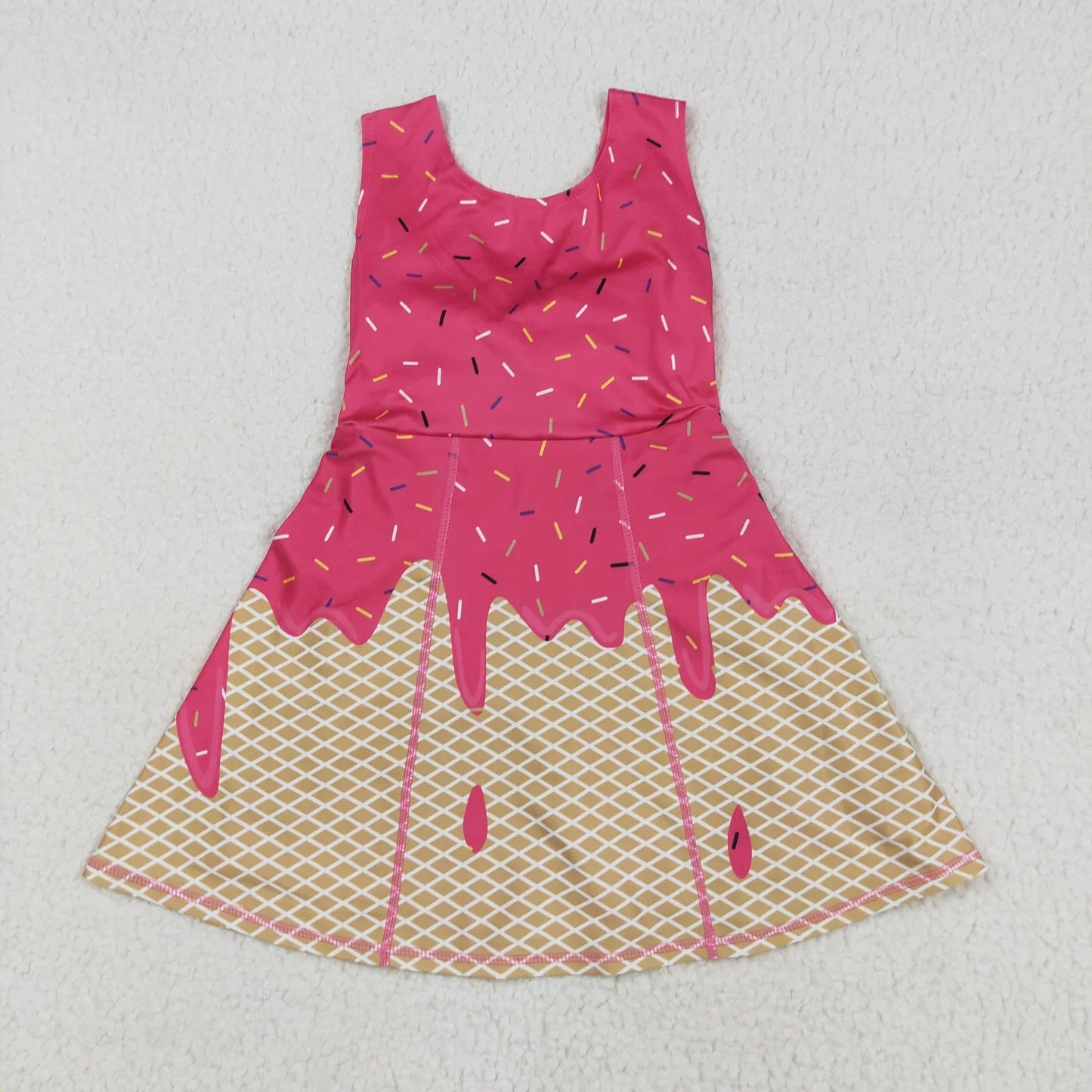 RTS Sibling Baby Girl Sleeveless Drips Summer Knee Length Yoga Active Dresses ( No.1-6 )