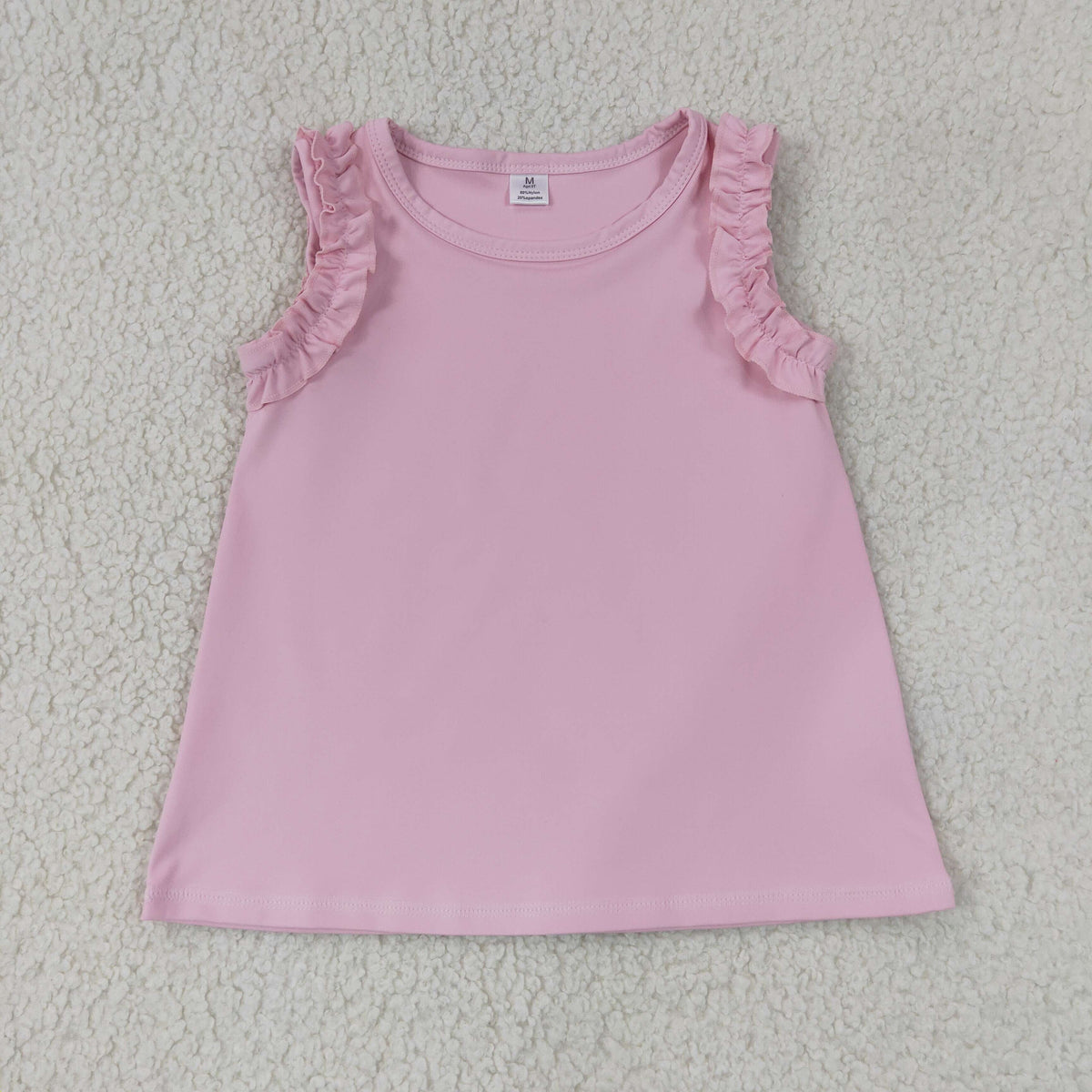 Baby Girls Sleeveless Pink Ruffle Pullover Kids Yoga Active Tops Clothes