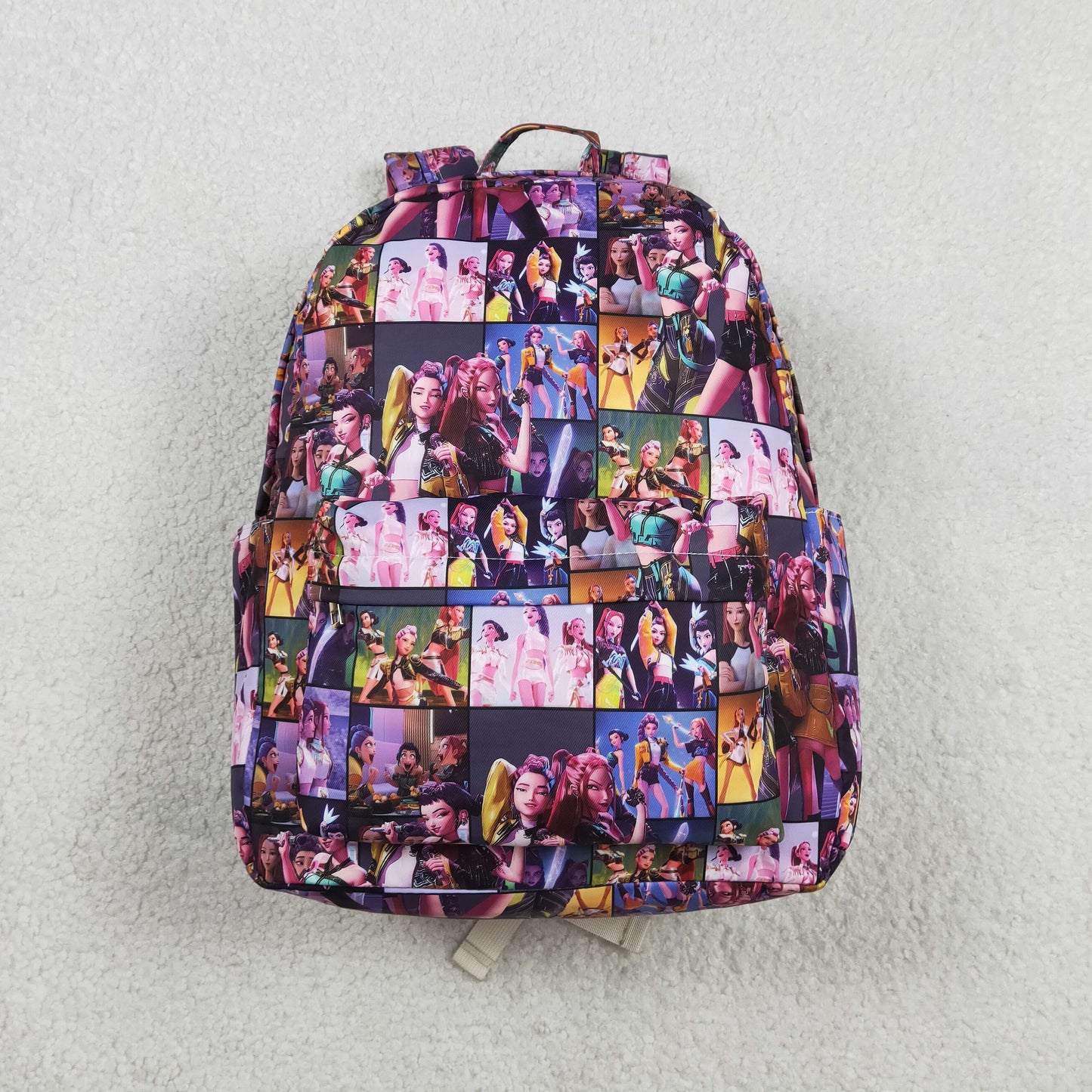 RTS Baby Girls Kids Singer Plaid Zipper Backpack School Purple Bag
