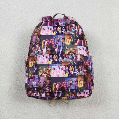 RTS Sibling Baby Girls Kids Singer Print Zipper Backpack School Bags