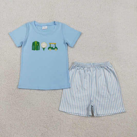 RTS Sibling Baby Boys Girls Kids Embroidery Golf Tops Shorts Clothes Sets