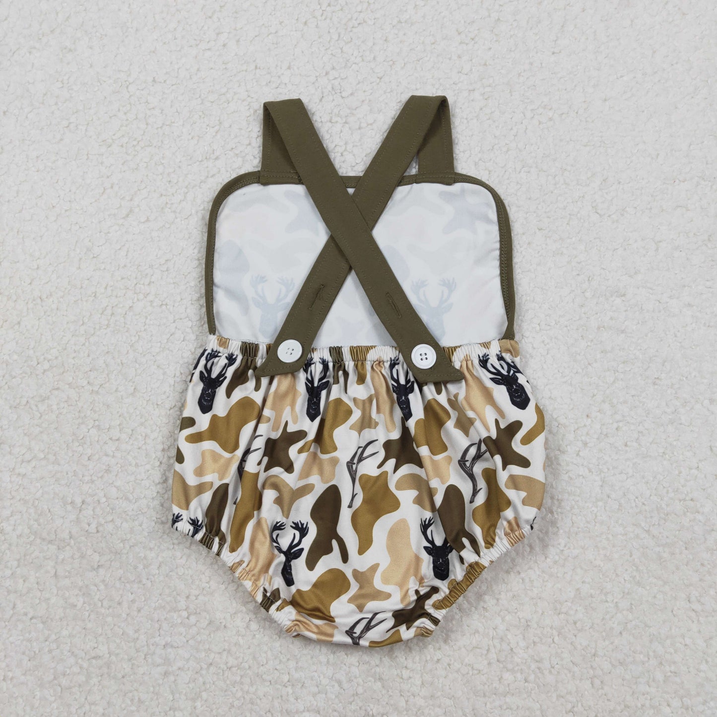 RTS Sibling Baby Boys Kids Short Sleeves Deer Camo Shirt Pockets Shorts Set Romper Clothes