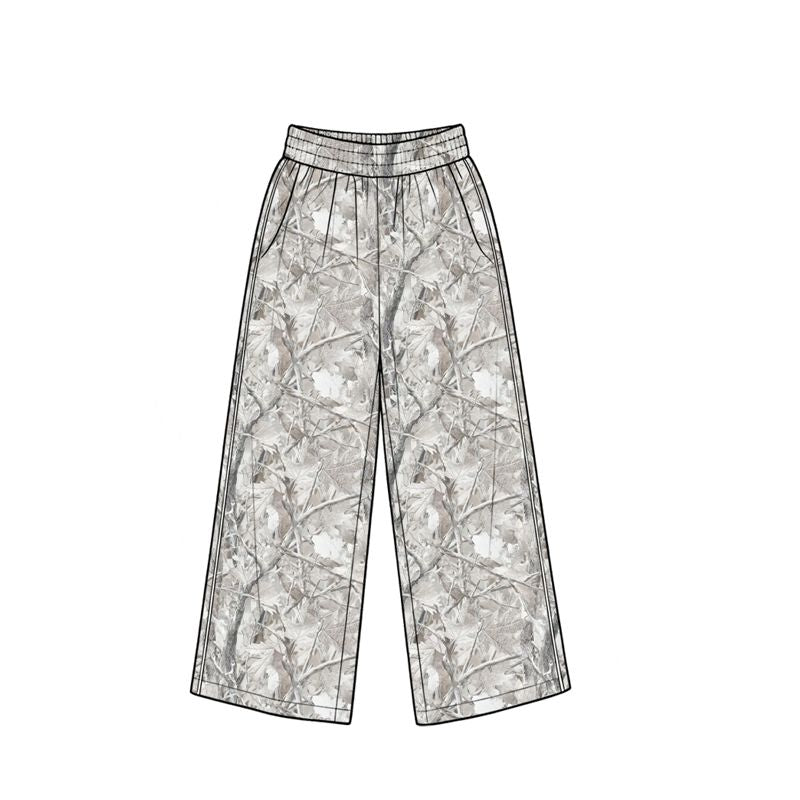 Moq 5 Baby Toddler Kids Leaves Pants Bottoms Camo Grey Clothes