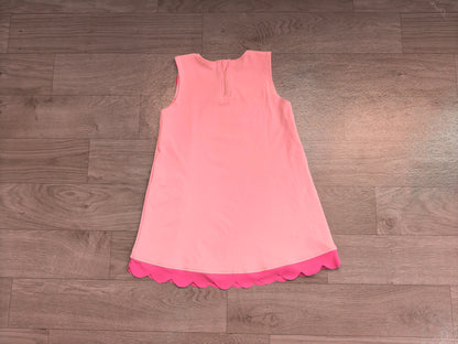 No moq Preorder Baby Girls Kids Sleeveless Scalloped Zipper Pink Dress Yoga Active Clothes