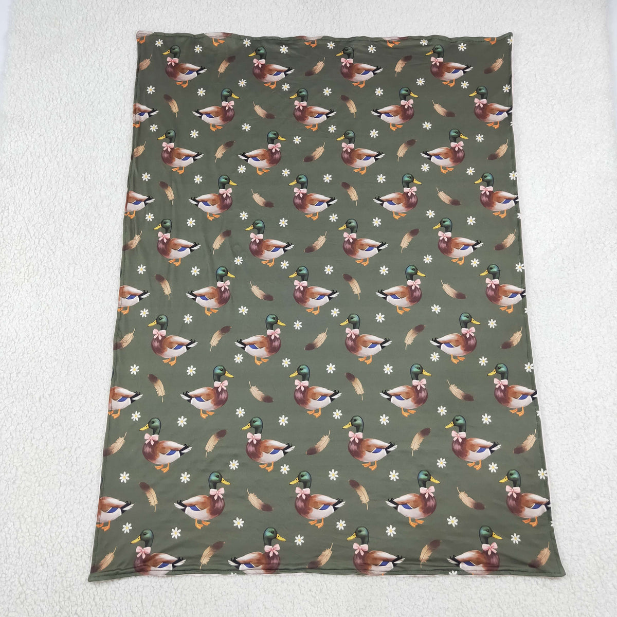 Baby Girls Toddler Ducks Bows Flower Blanket