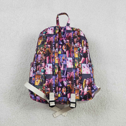 RTS Sibling Baby Girls Kids Singer Print Zipper Backpack School Bags
