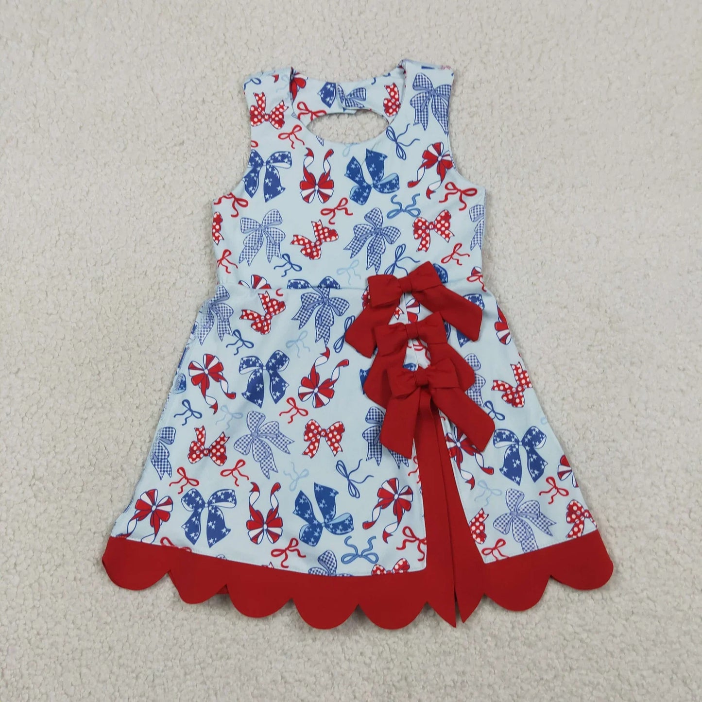 Sibling Baby Girls Kids 4th of July Bows Skort Yoga Active Dress Set Clothes