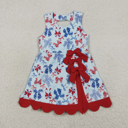 Sibling Baby Girls Kids 4th of July Bows Skort Yoga Active Dress Set Clothes