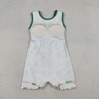 Baby Girls Kids Sleeveless Anchors Mardi Gras Yoga Shorts Knee Length Dress