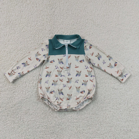 Baby Boys Infant Long Sleeves Ducks Zipper Bubble Romper Hunting Clothes