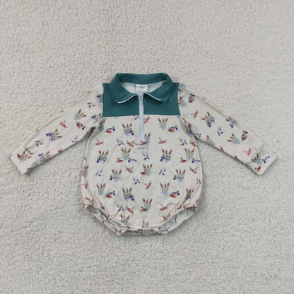 Sibling Baby Boys Infant Long Sleeves Ducks Zipper Bubble Rompers Clothes