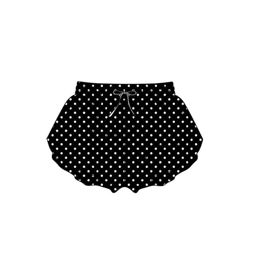 Moq 5 Preorder Adult Women Dots Black Yoga Active Ruffle Shorts Bottom Clothes