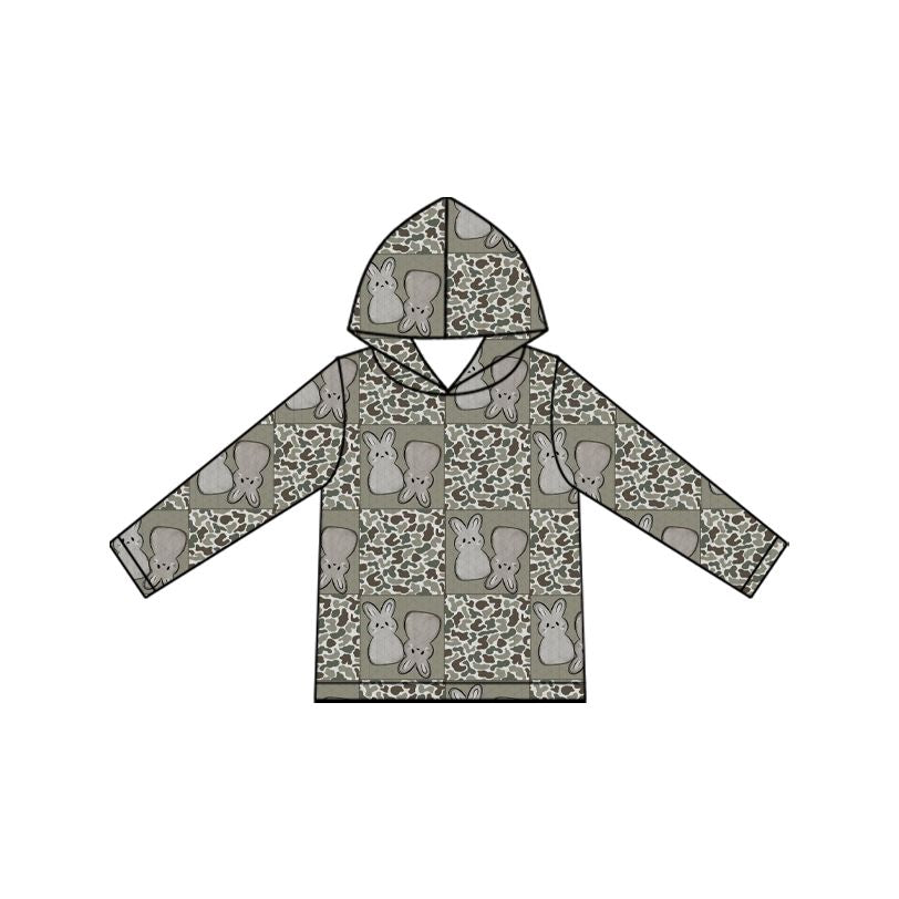 Moq 5 Preorder Baby Boys Kids Long Sleeves Rabbits Easter Pullover Shirt Camo Clothes