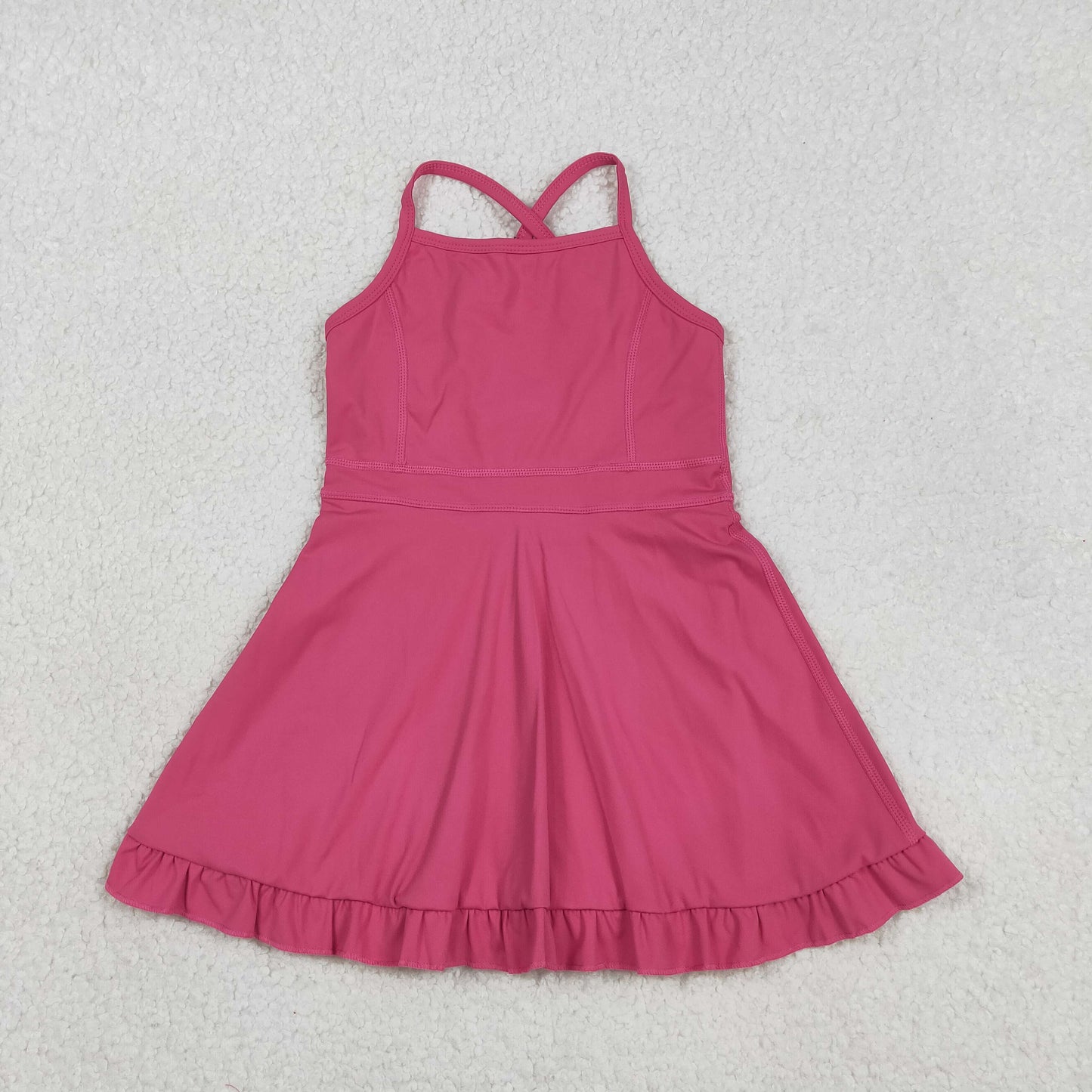 RTS Baby Girls Kids Straps Pink Yoga Active Shorts Knee Length Dress