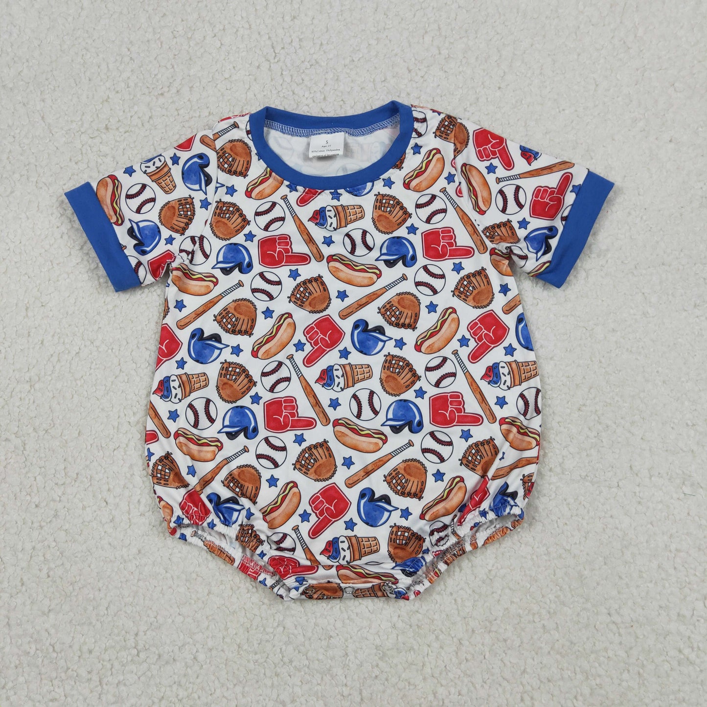 Sibling Baby Boys Kids Blue Shorts Sleeves Baseball Shirt Shorts Romper Set 4th of July Clothes