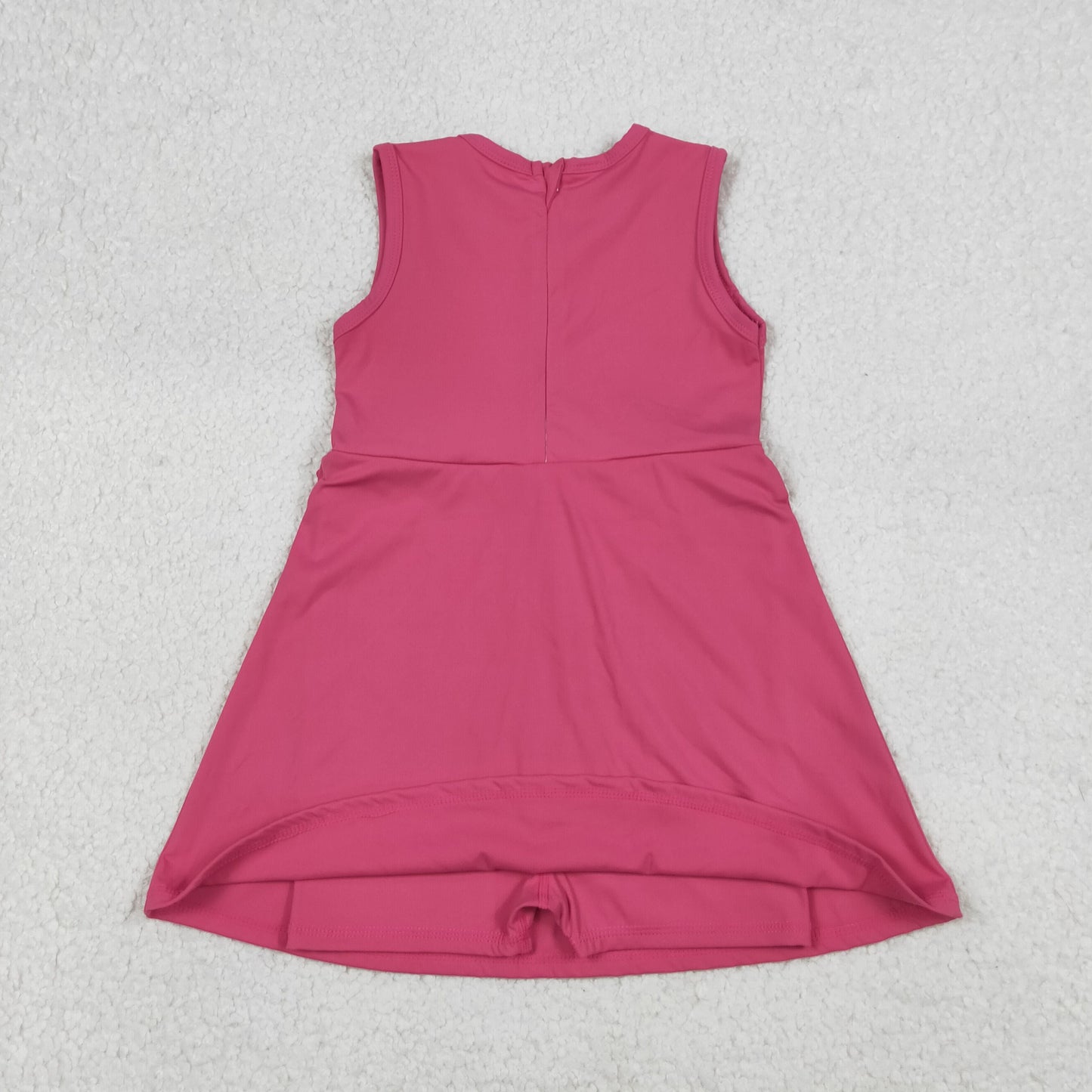 Baby Girls Kids Pink Sleeveless Ruffle Yoga Shorts Knee Length Dress